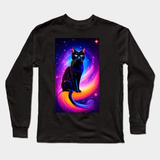 Estellar black cat Coloful Long Sleeve T-Shirt